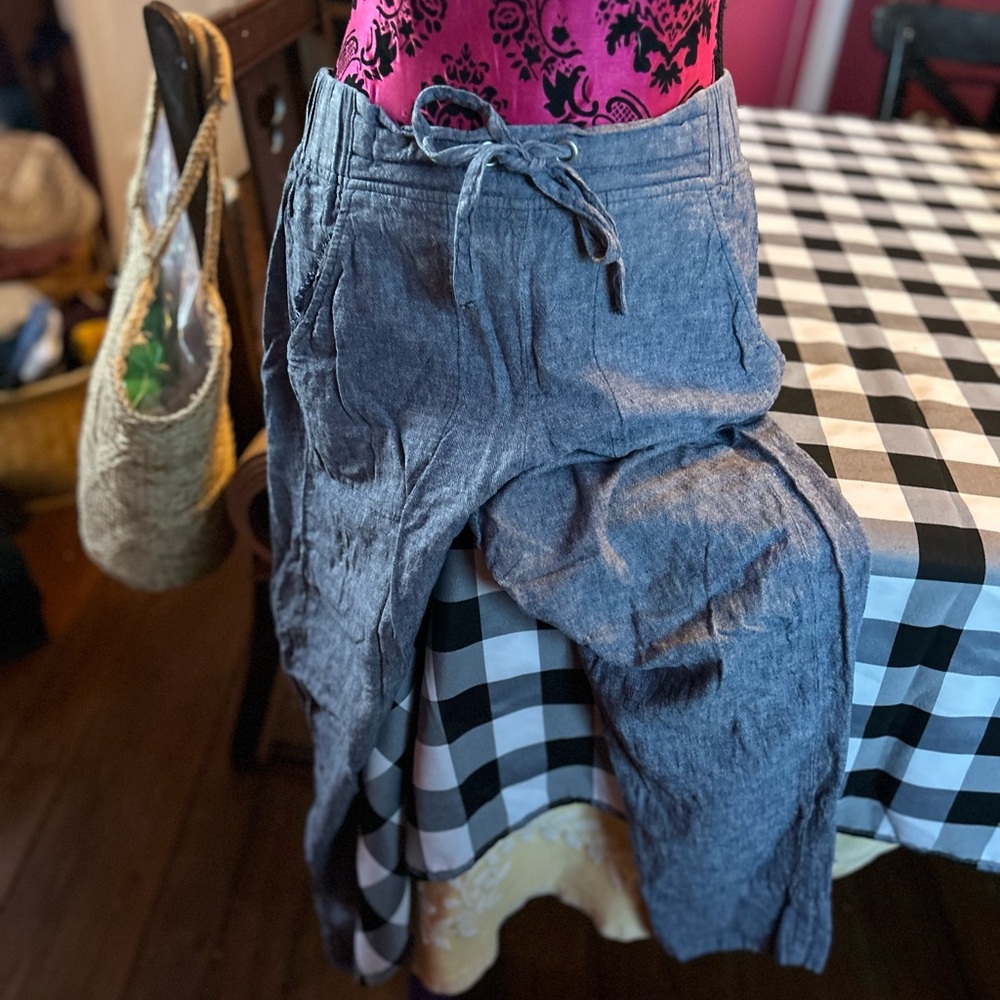 Casual Gray Drawstring Pants